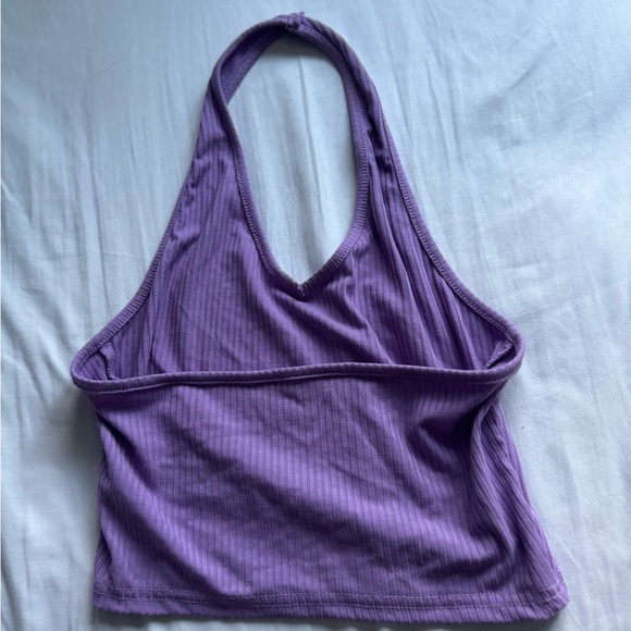 Purple Ribbed Halter Top - Picture 2 of 2